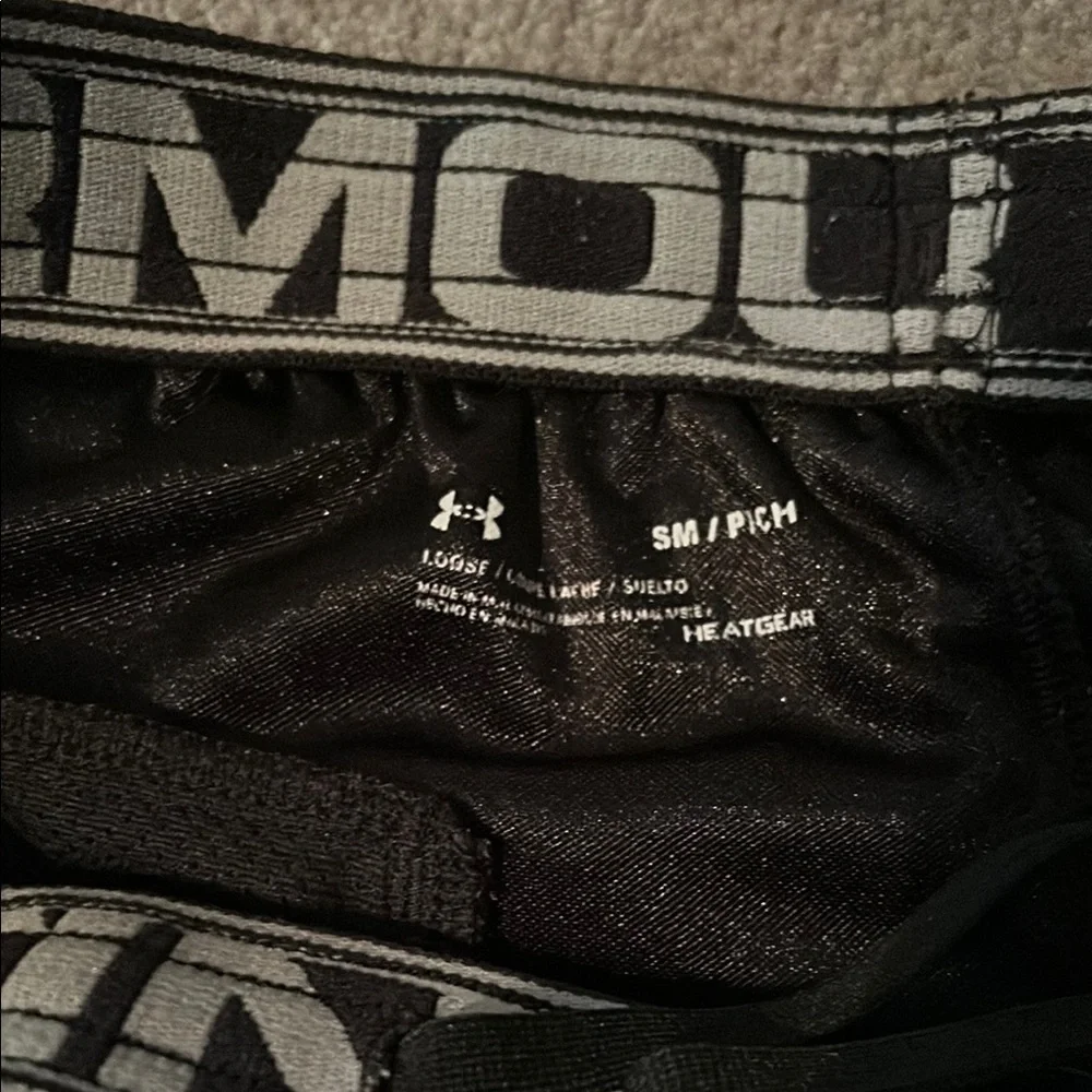 Under Armour Black Athletic Shorts with Adjustable Fit - Picture 2 of 3